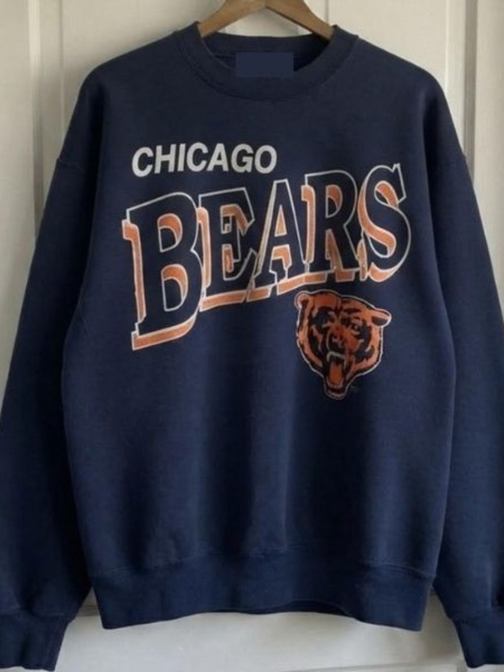 Chicago Bears Navy Graphic Crewneck Sweatshirt